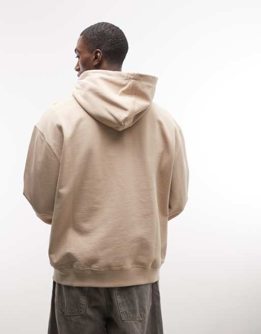 AllSaints – Xander Oth – Kapuzenpullover in Beige mit Grafik-Logo, 5 von 5