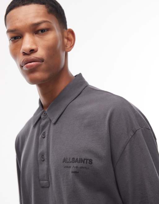 AllSaints - Xander - Poloshirt in grijs, 5 van 5