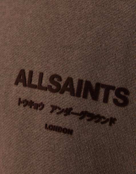 AllSaints – Xander – Sweatshirt in Bitterbraun mit Rundhalsausschnitt - view 1