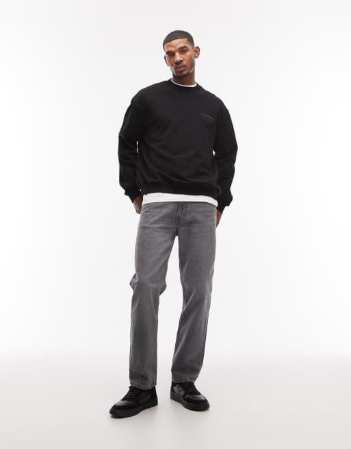AllSaints - Xander - Sweatshirt met ronde hals en logo in zwart, 2 van 5