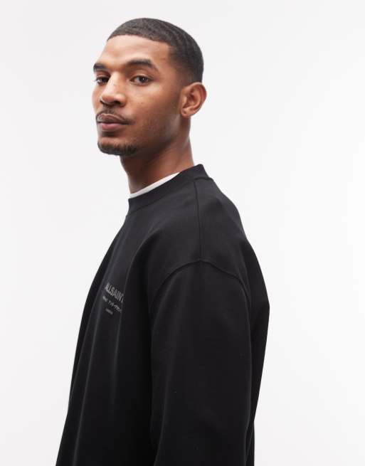AllSaints - Xander - Sweatshirt met ronde hals en logo in zwart, 4 van 5