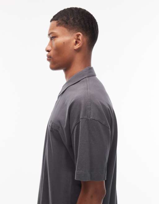 AllSaints – Xander – Szara koszulka polo, 4 z 5