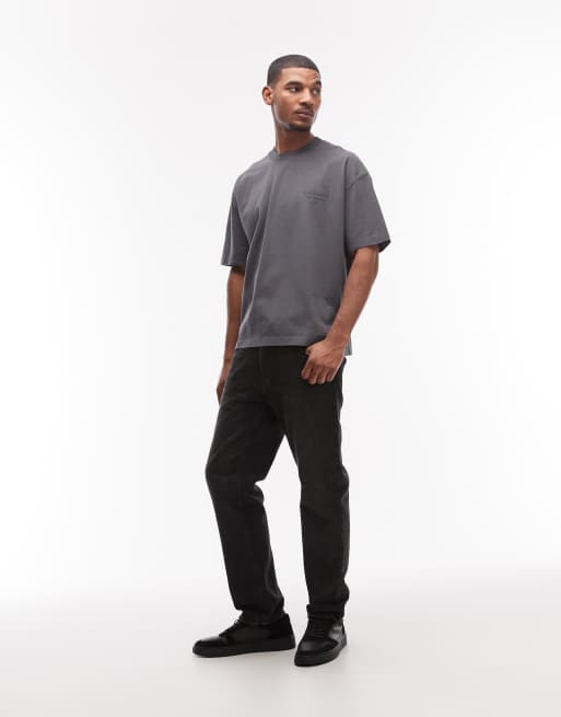 AllSaints - Xander - T-shirt met logo in dezelfde tint in donkerblauw, 2 van 5