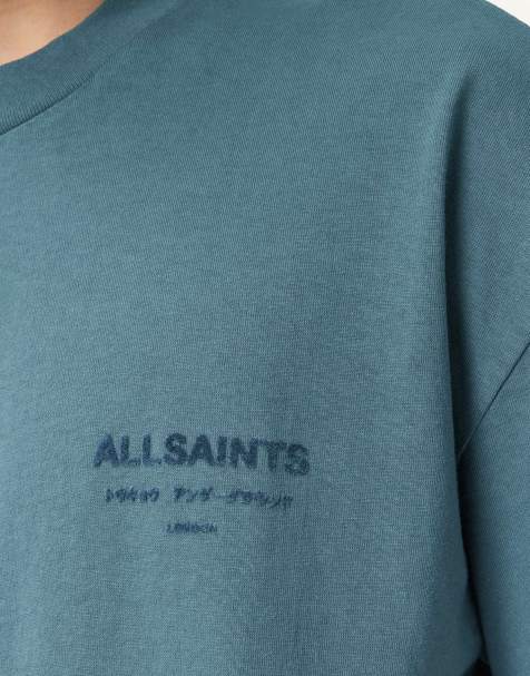AllSaints - Xander - T-shirt ras de cou à manches courtes - Bleu lunaire - view 1