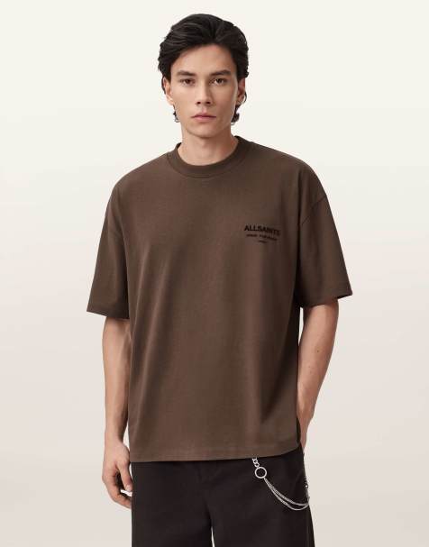 AllSaints - Xander - T-shirt ras de cou à manches courtes - Marron amer - view 1