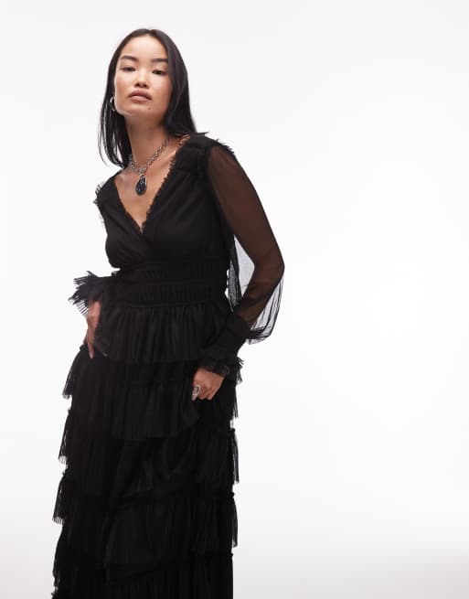 AllSaints – Xantara – Czarna sukienka maxi , 4 z 4