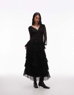 AllSaints Allsaints Xantara maxi dress in black