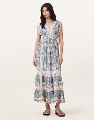 AllSaints - Xanthe - Kleid in zartem Lita-Blau