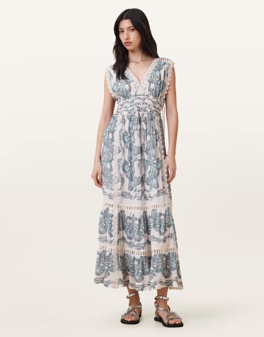 AllSaints – Xanthe – Kleid in zartem Lita-Blau