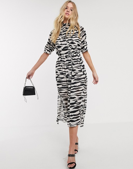 AllSaints xena zebra print maxi dress