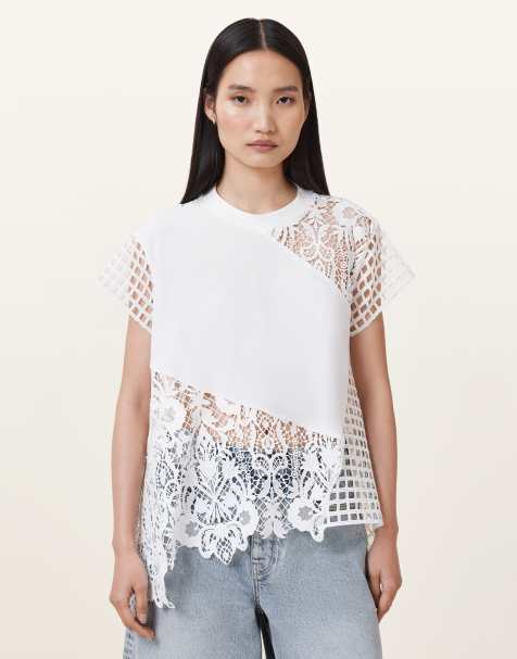 AllSaints - Zala - Gehaakte top in ecru wit - view 1