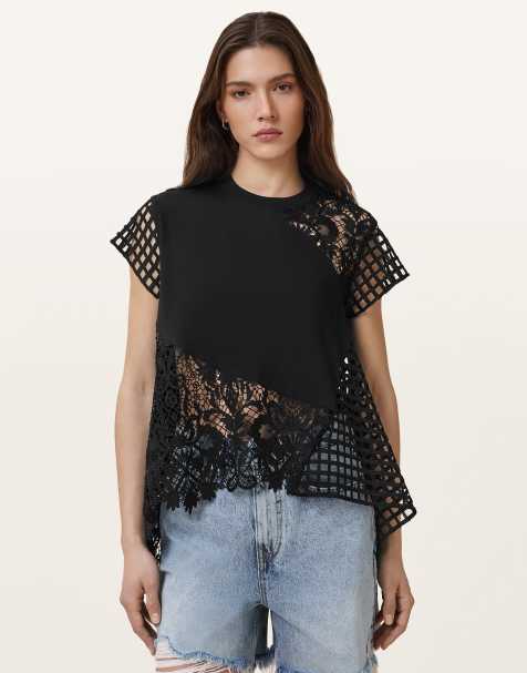 AllSaints - Zala - Top au crochet - Noir - view 1