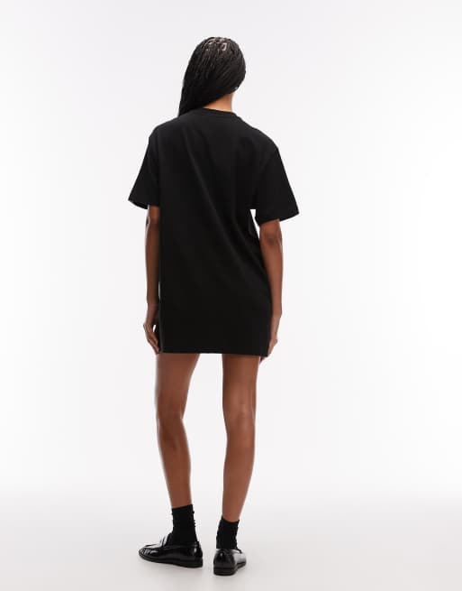 AllSaints Zaya short sleeve printed mini tee dress in black, 2 of 4
