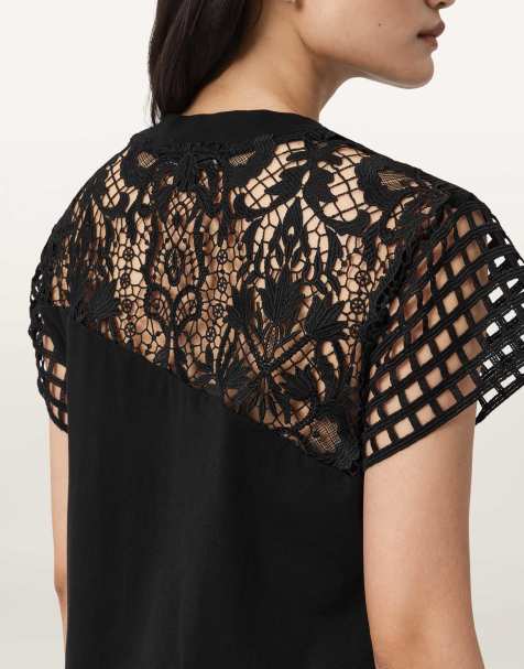 AllSaints - Zaya - T-shirtjurk in zwart - view 1