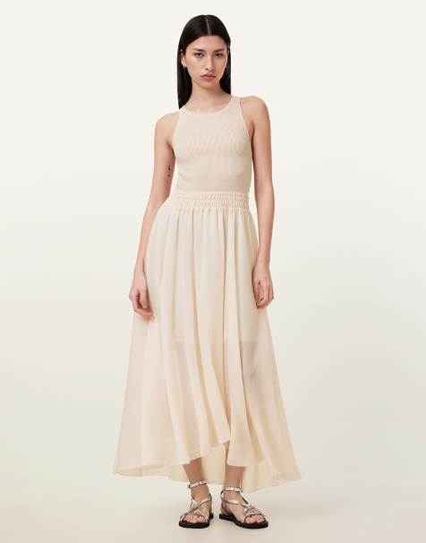 AllSaints – Zenia – Kleid in Mandelweiß - view 1