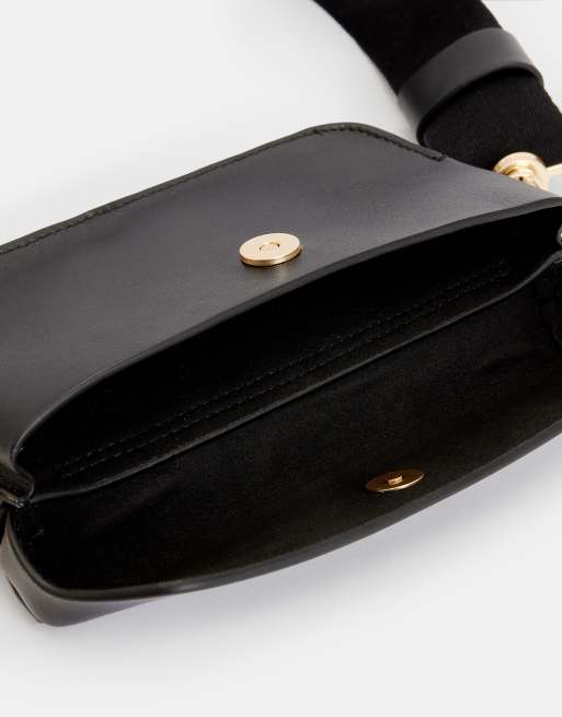 AllSaints - Zoe - Leren crossbody tas in zwart, 4 van 4
