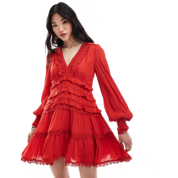 All saints ruffle dress best sale