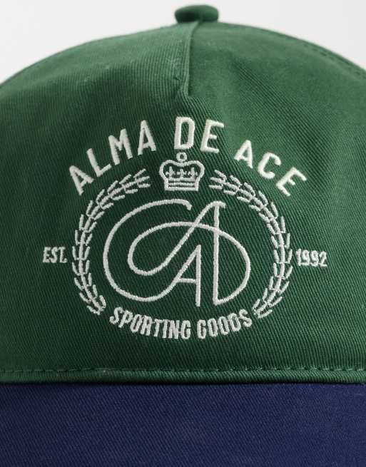 Alma De Ace 100% cotton 'Sporting Goods' logo cap in green, 2 of 3