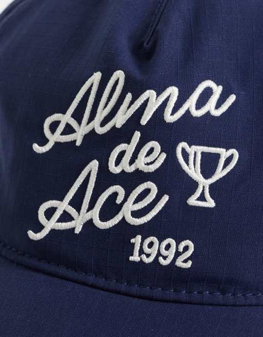 Alma De Ace 100% cotton 'Trophy 92' logo cap in navy, 2 of 3