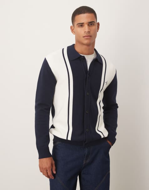Alma De Ace adoria knit shirt in white and navy - view 1