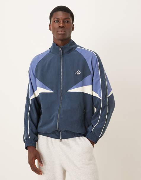 Alma De Ace alora zip up colour block track jacket in navy - view 1