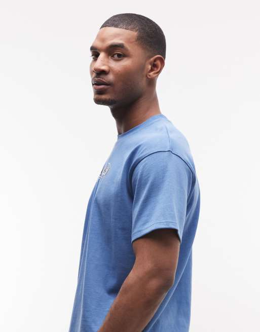 Alma De Ace athletic supply co. logo t-shirt in washed blue, 4 of 5