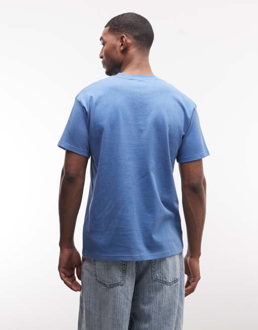 Alma De Ace athletic supply co. logo t-shirt in washed blue, 5 of 5