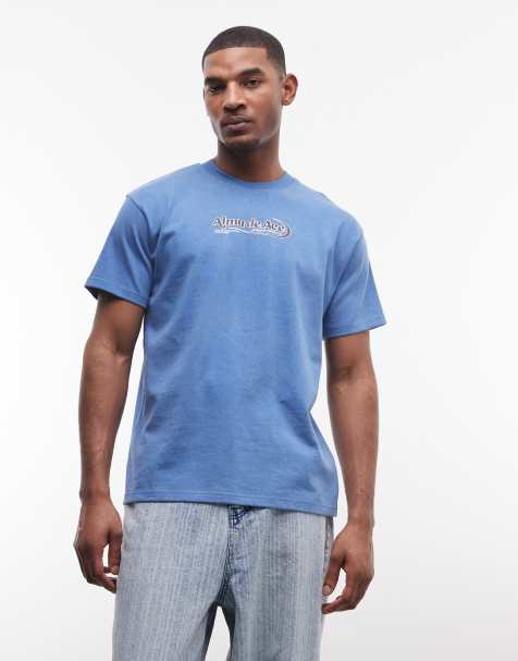 Alma de Ace Athletic Supply Co. T-shirt met logo in blauw met wassing - view 1