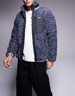 borg jacket in navy