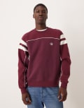 [Alma De Ace] Alma de Ace Brooklyn colour block sweatshirt in burgundy-Red XS BURGUNDY