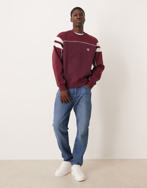 Alma de Ace - Brooklyn - Sweatshirt met kleurvlakken in bordeauxrood, 2 van 5