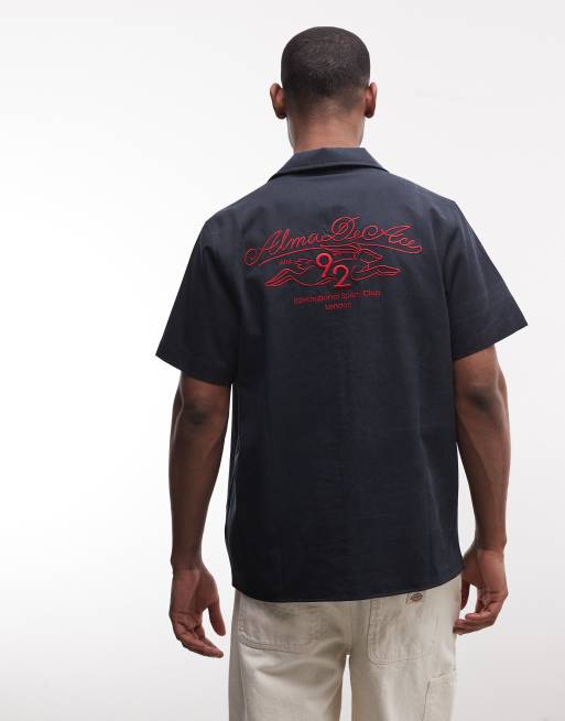 Alma De Ace - Chemise avec logo et broderie au dos - Bleu marine, 2 de 5