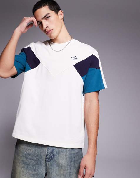 Alma De Ace colour block 240gsm t-shirt in beige - view 1