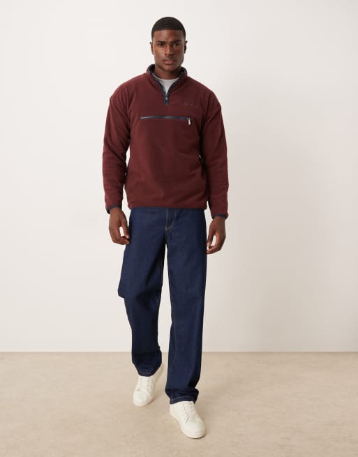 Alma de Ace - Felio - Fleece met korte rits in bordeauxrood, 2 van 5