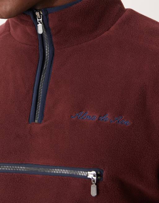 Alma de Ace - Felio - Fleece met korte rits in bordeauxrood, 4 van 5