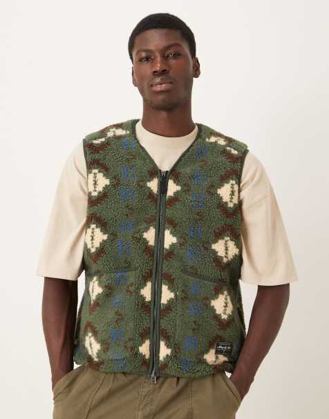 Alma De Ace fenta perla borg gilet in green  - view 1