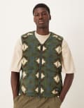 [Alma De Ace] Alma de Ace Fenta Perla borg vest in green S Dark green