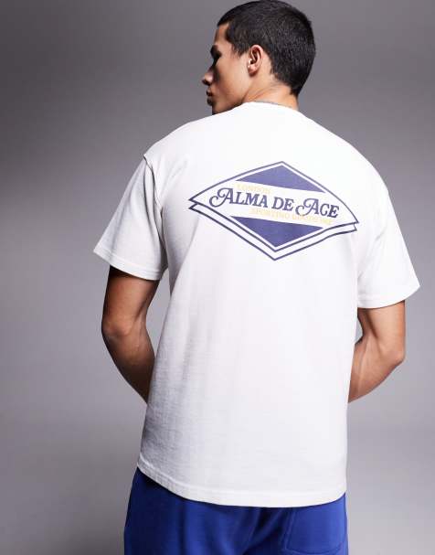 Alma De Ace graphic back print 240gsm t-shirt in white - view 1