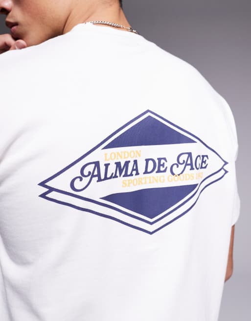 Alma De Ace graphic back print 240gsm t-shirt in white 