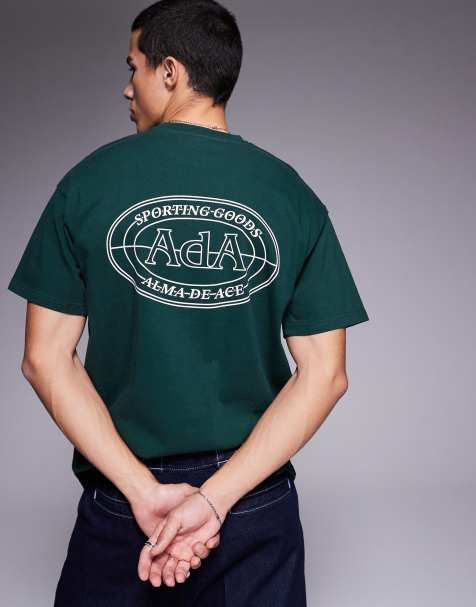 Alma de Ace - Grøn T-shirt på 240 gsm med grafisk rygprint - view 1