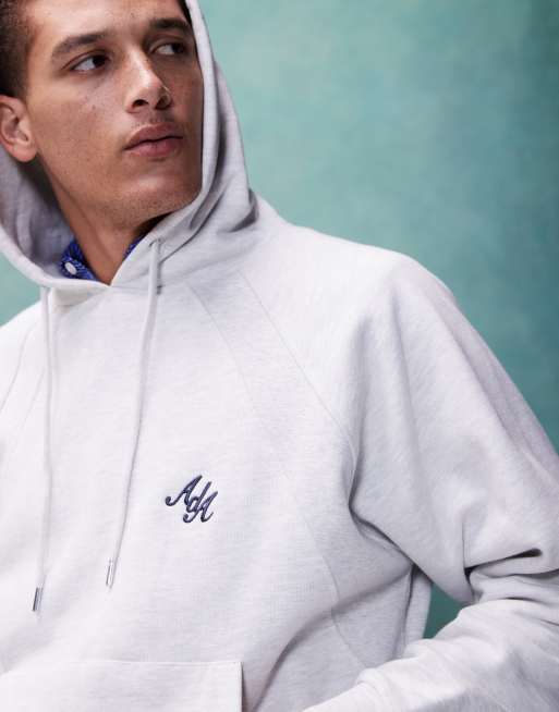Alma de Ace hoodie with logo embroidery in gray heather , 3 of 4
