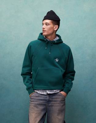 hoodie with logo embroidery in green