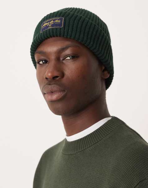 Alma de Ace knitted beanie in forest green - view 1