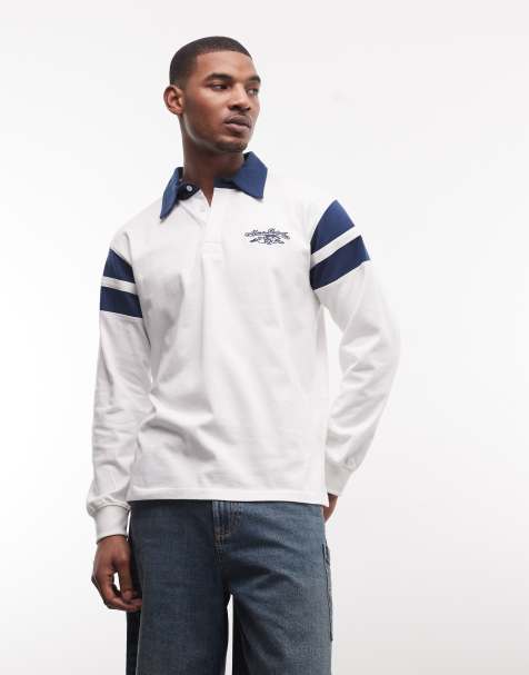 Alma de Ace - Lina - Rugbyshirt met lange mouwen en contrasterende kraag in wit - view 1