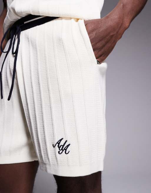 Alma De Ace logo knitted shorts in beige - part of a set, 2 of 5