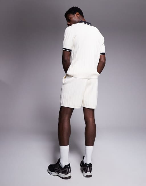 Alma De Ace logo knitted shorts in beige - part of a set, 4 of 5