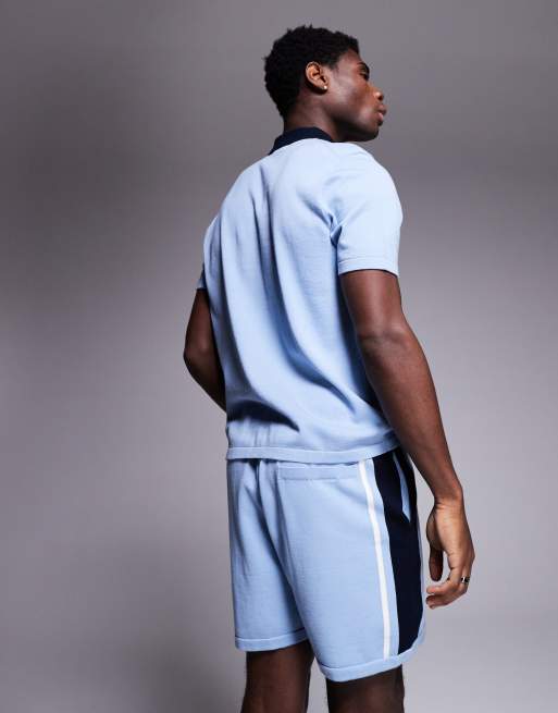 Alma De Ace logo knitted shorts in blue - part of a set, 5 of 5