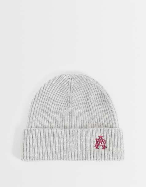 Alma De Ace logo patch beanie in grey - view 1