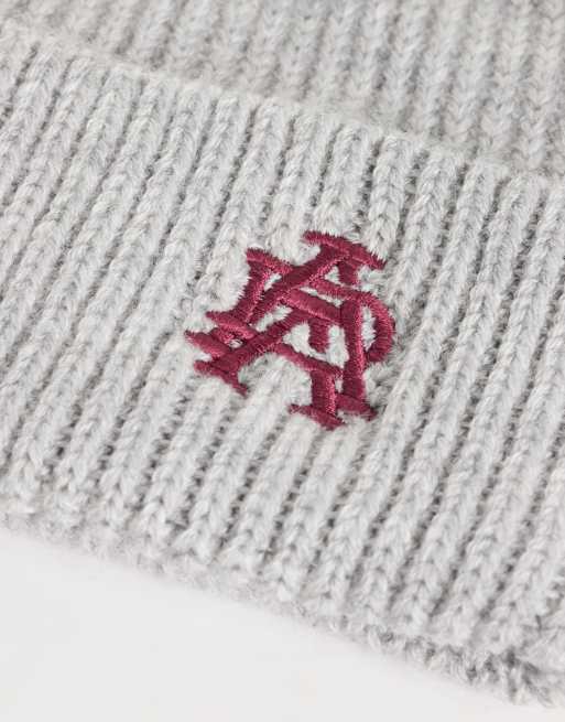Alma De Ace logo patch beanie in grey, 2 of 3