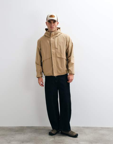 Alma De Ace Minta zip through windbreaker jacket in stone - view 1